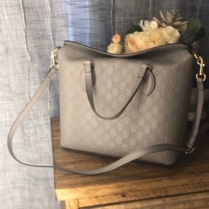 Gucci GG Grey/Blue Leather Purse